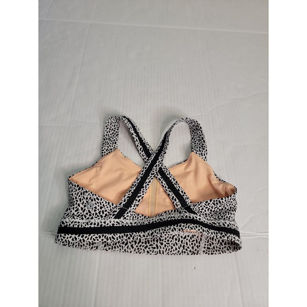 Lululemon Rack Pack Sport Bra Sz 6 Miss Mosaic Posey Black White - Picture 5 of 7